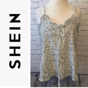 SHEIN black and white ruffle cami